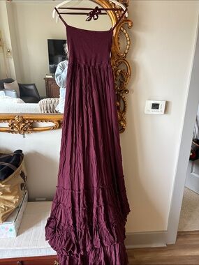 NWT Free People Extratropical Maxi Dress - Cinnamon / Decadent / Wine